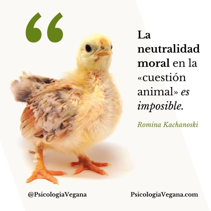 La neutralidad moral en la «cuestión animal» es imposible. Romina Kachanoski. Psicología Vegana