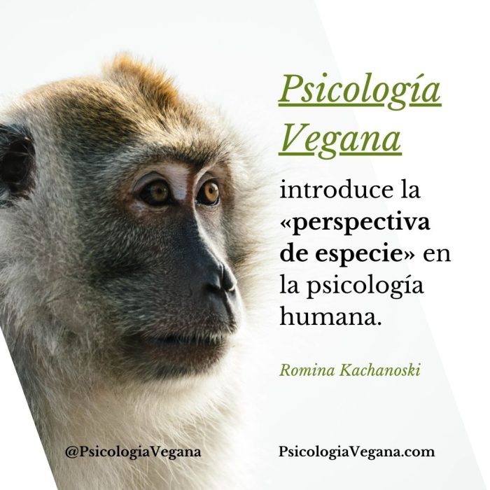 Psicología Vegana introduce la «perspectiva de especie» en la psicología humana. Romina Kachanoski, Psicologia Vegana